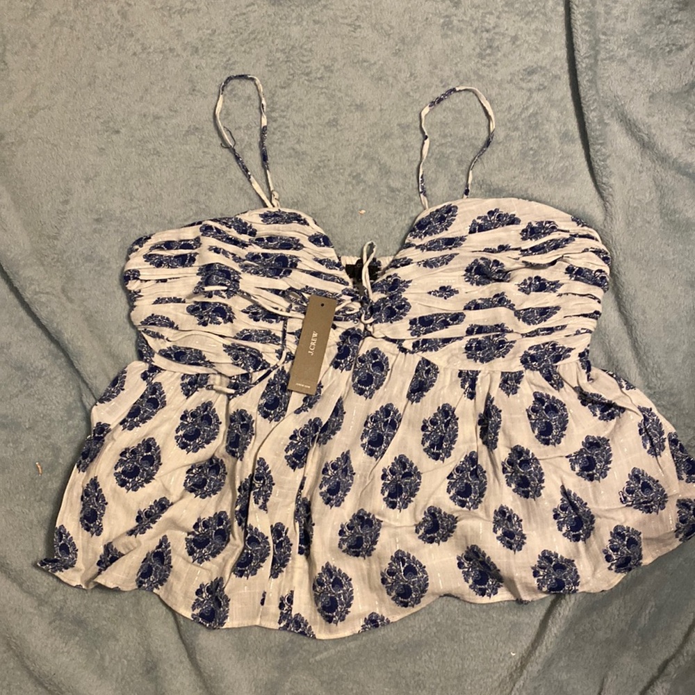 J Crew Blue Patterned Cami